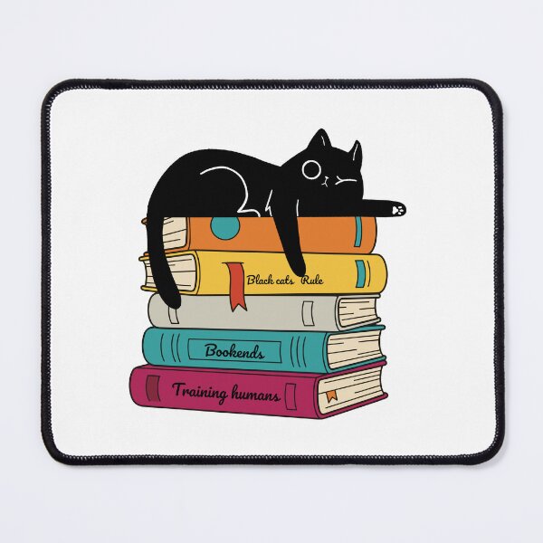 Item preview, Black cat lying on a stack of books designed and sold by BritishDelights.