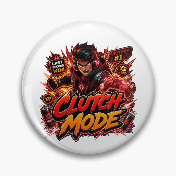 Item preview, CLUTCH MODE Gaming Sticker | Neon Esports Streetwear Graphic Design designed and sold by Stylestickers55.