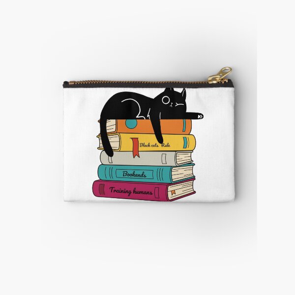 Item preview, Black cat lying on a stack of books designed and sold by BritishDelights.