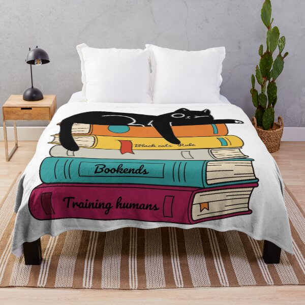 Item preview, Black cat lying on a stack of books designed and sold by BritishDelights.