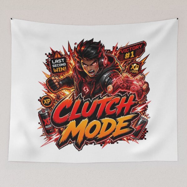 Item preview, CLUTCH MODE Gaming Sticker | Neon Esports Streetwear Graphic Design designed and sold by Stylestickers55.