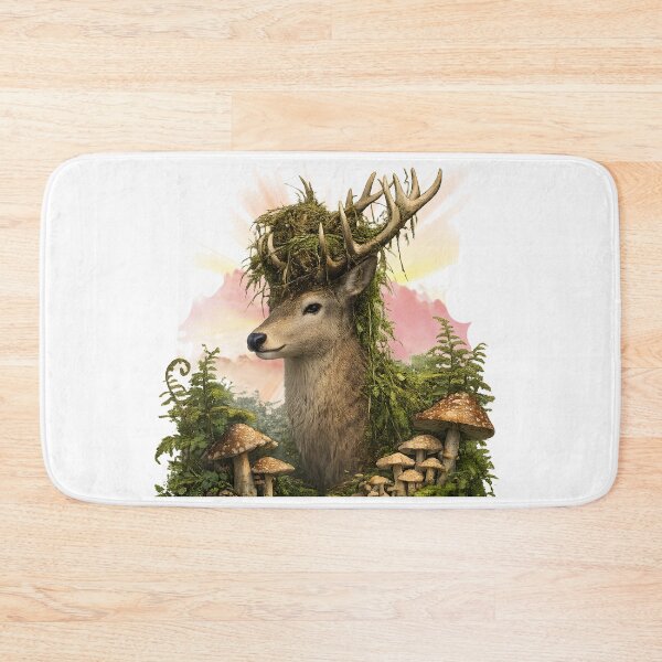 Item preview, Mossy Forest Stag - Guardian of the Woods Spirit Goblincore designed and sold by Neurospicy Trolls.