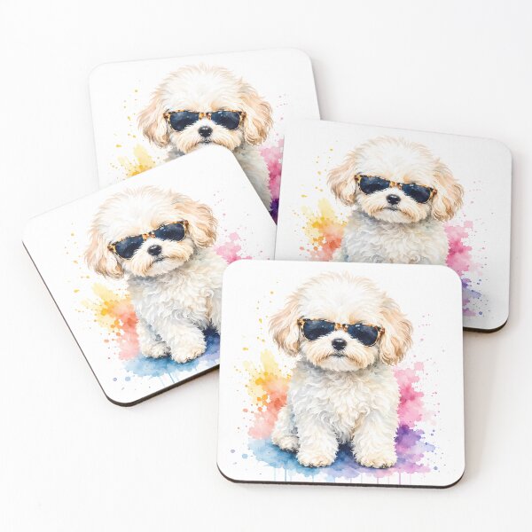 Item preview, ⁠Cool Maltipoo Puppy Wearing Sunglasses - Fun Watercolor Pet Art⁠ designed and sold by Sussyg007.