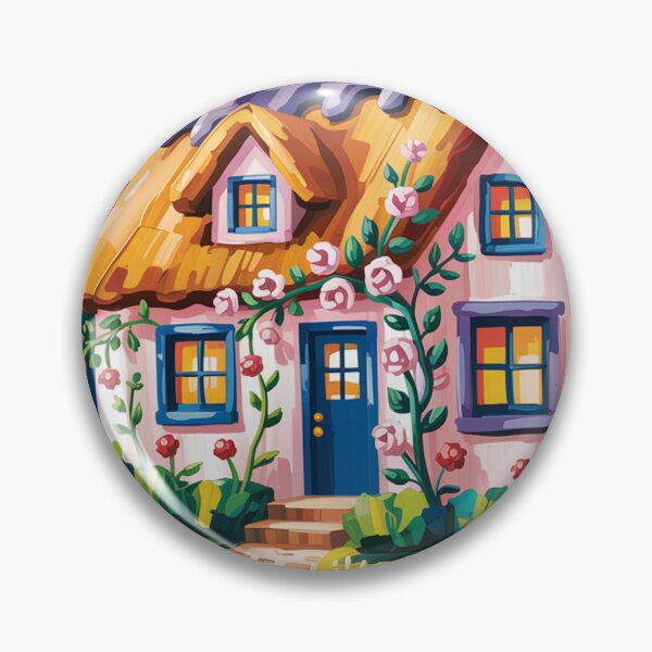 Item preview, Pink house,oil paint. designed and sold by elegantpaterns.
