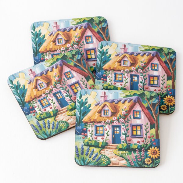 Item preview, Pink house,oil paint. designed and sold by elegantpaterns.
