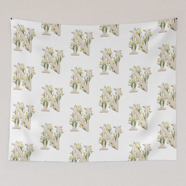 Item preview, Botanical Floral Letter N Monogram designed and sold by Helenaphotoart.