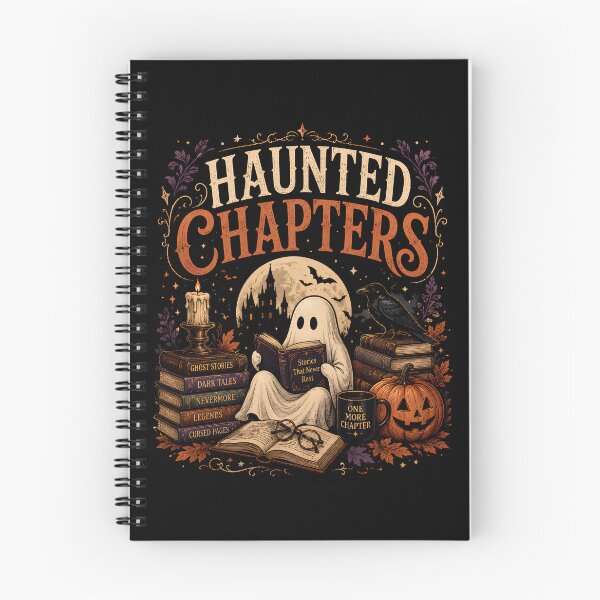 Item preview, Haunted Chapters Ghost Reading Halloween Book Lover Vintage Classic T-Shirt  designed and sold by podlook.