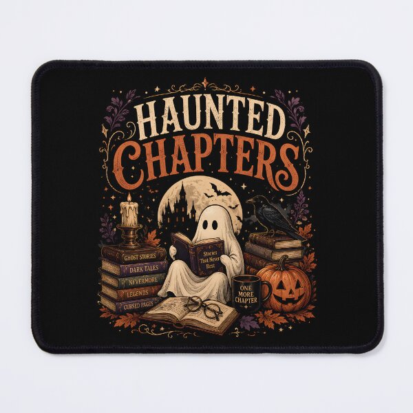 Item preview, Haunted Chapters Ghost Reading Halloween Book Lover Vintage Classic T-Shirt  designed and sold by podlook.