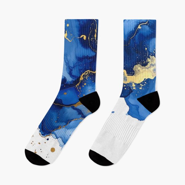 Item preview, Royal Blue and Gold Alcohol Ink Abstract designed and sold by BetweenForms.