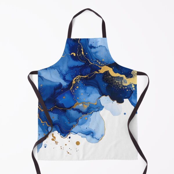 Item preview, Royal Blue and Gold Alcohol Ink Abstract designed and sold by BetweenForms.
