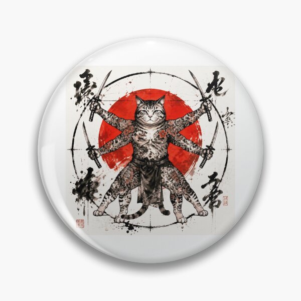 Item preview, The Feline Samurai - The Cat with 4 Katanas designed and sold by Natalia-Vlad.