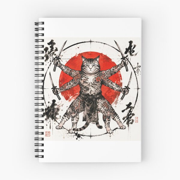 Item preview, The Feline Samurai - The Cat with 4 Katanas designed and sold by Natalia-Vlad.