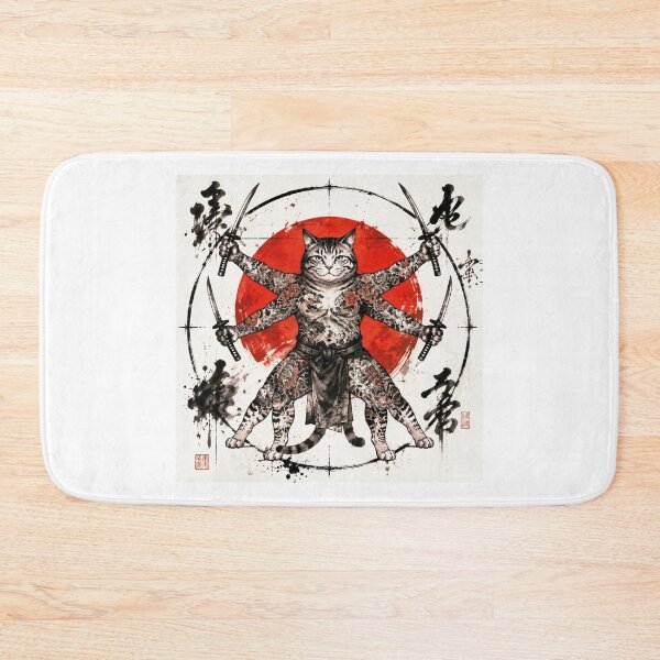 Item preview, The Feline Samurai - The Cat with 4 Katanas designed and sold by Natalia-Vlad.