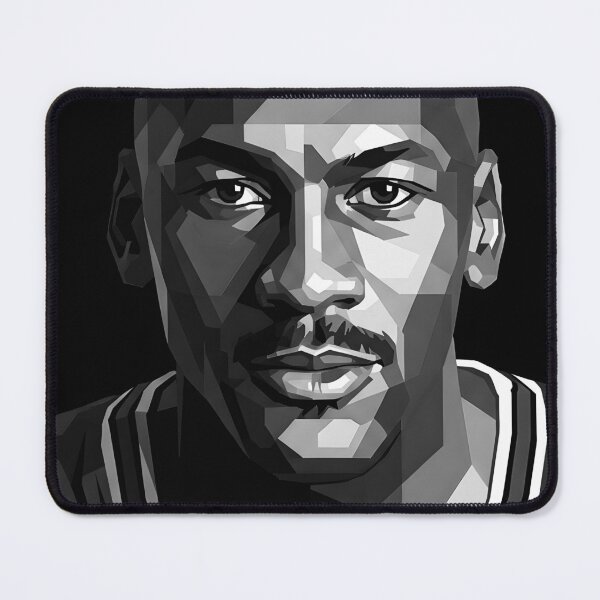 Aperçu de l'œuvre Michael Jordan en niveaux de gris créée et vendue par Japanese art.