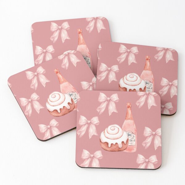 Item preview, Coquette Pink Bows, Cinnamon Roll & Rosé Aesthetic Pattern | Cute Feminine Design designed and sold by NOUURRRR.