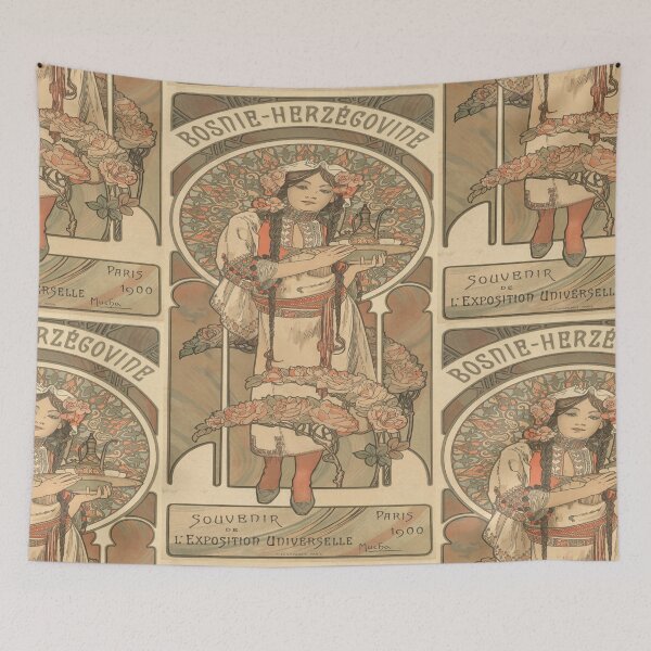 Item preview, Bosnian Girl With Roses And Tray designed and sold by artofuniverse.