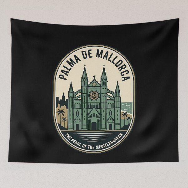 Item preview, Palma De Mallorca Cathedral Vintage Travel Emblem designed and sold by k3rstman1.