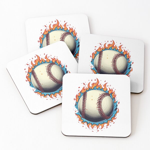 Item preview, Red and Blue Fire Baseball designed and sold by LabProShop.