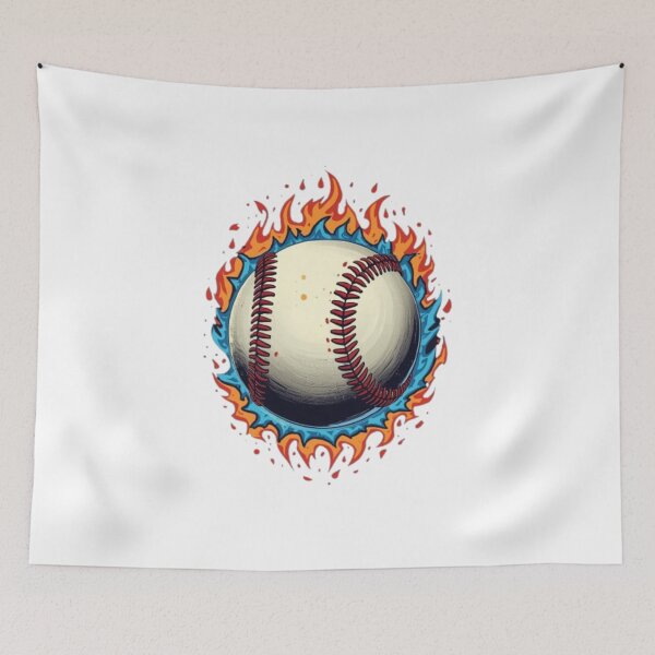 Item preview, Red and Blue Fire Baseball designed and sold by LabProShop.