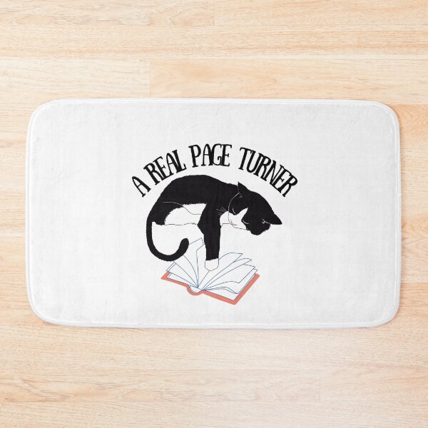 Item preview, Black and white cat turning book page, a real page turner designed and sold by BritishDelights.