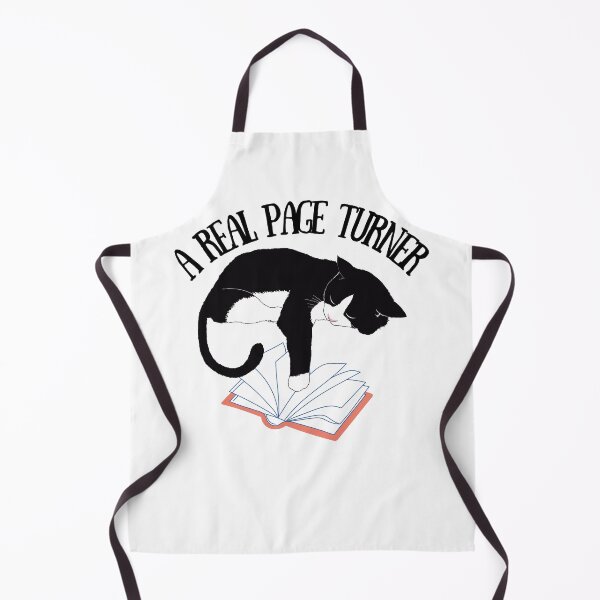 Item preview, Black and white cat turning book page, a real page turner designed and sold by BritishDelights.