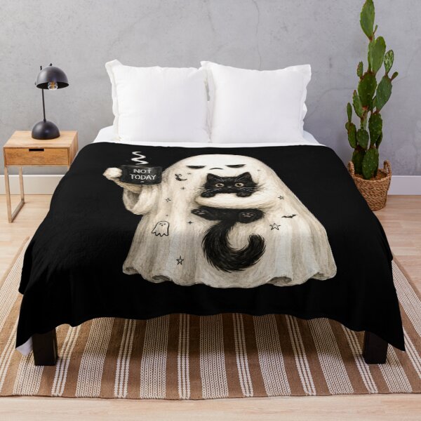 Item preview, Ghost Cat, Spooky, Black Cat, Funny Introvert, Halloween, Coffee Lover designed and sold by Sprinkle12345.