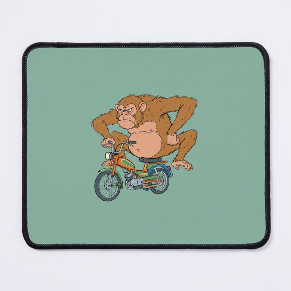 Item preview, Grumpy Monkey on a Moped – Funny Cartoon Ape Riding Motorcycle designed and sold by Kis-Shop.