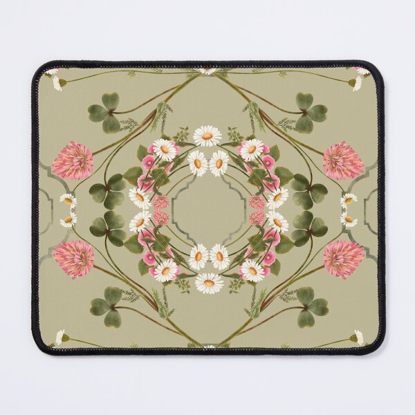 Item preview, Symmetrical Clover Lattice Sage Green Pattern designed and sold by Grin Katalina Floral Patterns & Cozy Art.