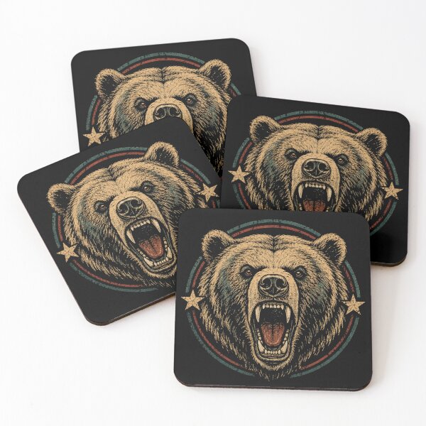Item preview, Retro Fierce Bear Roar Vintage Wildlife designed and sold by Moizento.