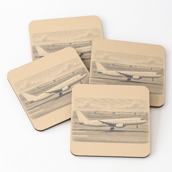 Item preview, Vintage Engraving Style Passenger Airliner Landing Illustration designed and sold by EMaviation_.