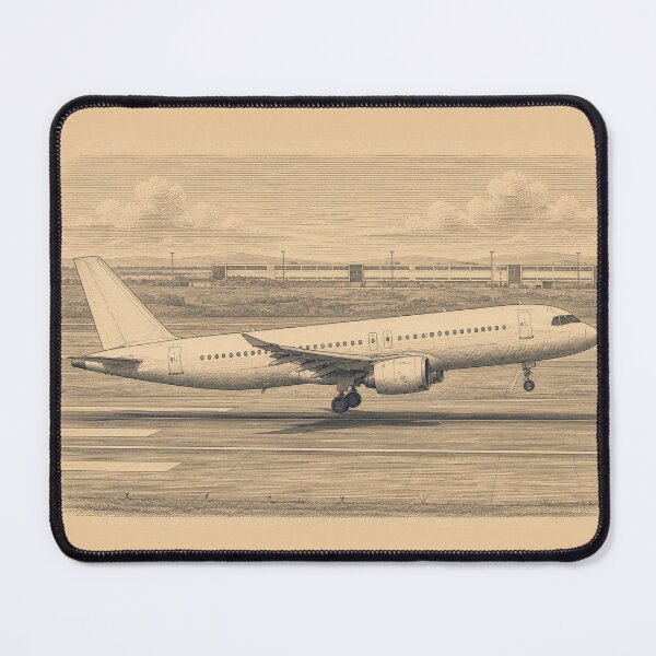 Item preview, Vintage Engraving Style Passenger Airliner Landing Illustration designed and sold by EMaviation_.