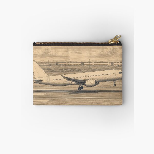 Item preview, Vintage Engraving Style Passenger Airliner Landing Illustration designed and sold by EMairplanes.
