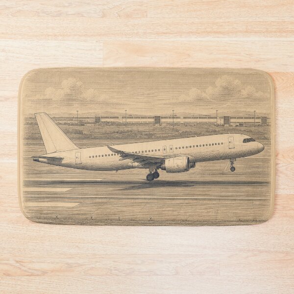 Item preview, Vintage Engraving Style Passenger Airliner Landing Illustration designed and sold by EMaviation_.