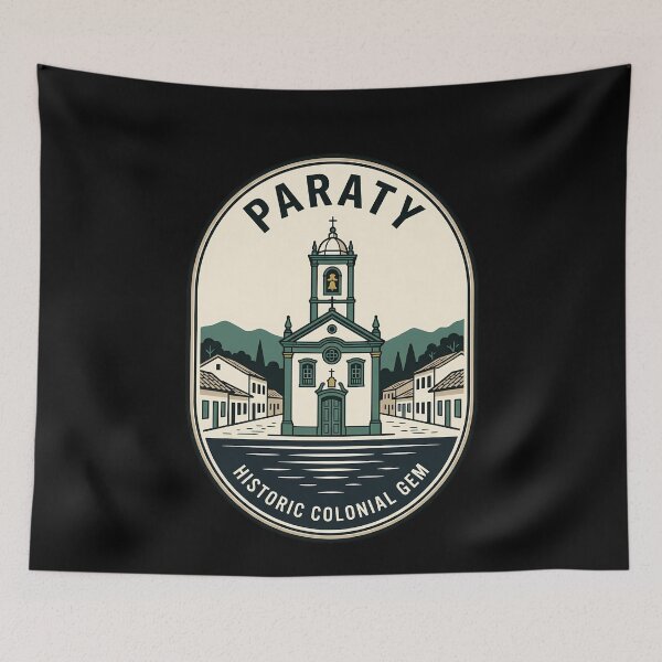 Item preview, Paraty Brazil Historic Colonial Church Vintage Travel Emblem designed and sold by k3rstman1.