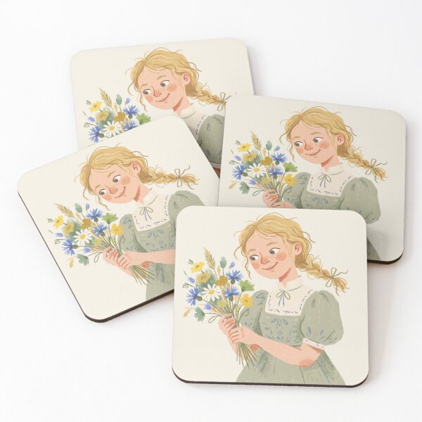 Item preview, Sweet Girl with Wildflowers Illustration designed and sold by Pasteltone.