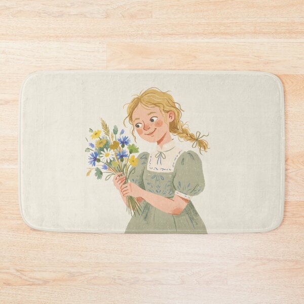 Item preview, Sweet Girl with Wildflowers Illustration designed and sold by Pasteltone.