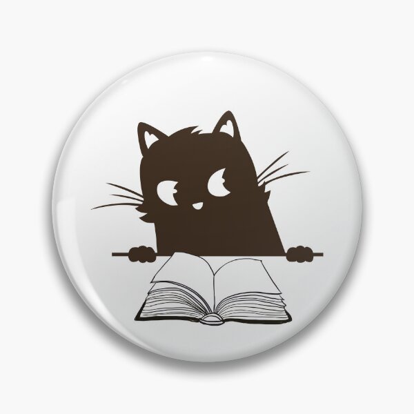 Item preview, Suspicious Black cat with book designed and sold by BritishDelights.