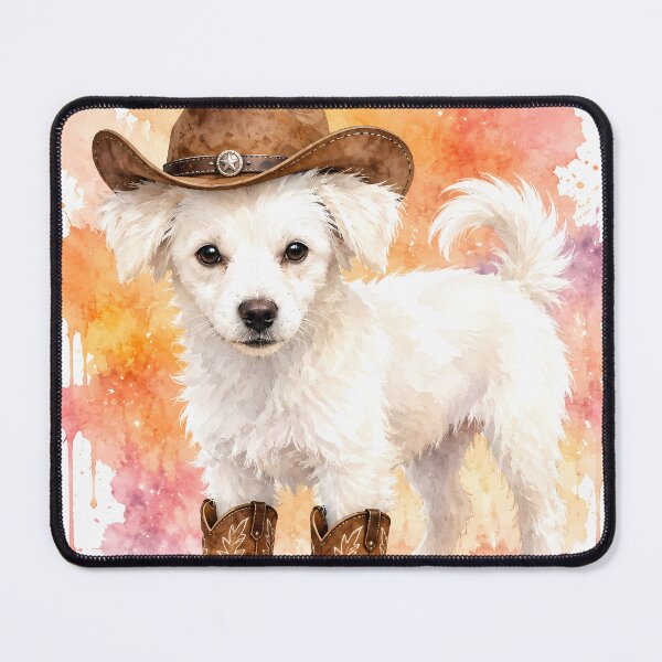 Item preview, Cute Watercolor Maltipoo Cowboy Puppy in Boots and Hat designed and sold by Sussyg007.