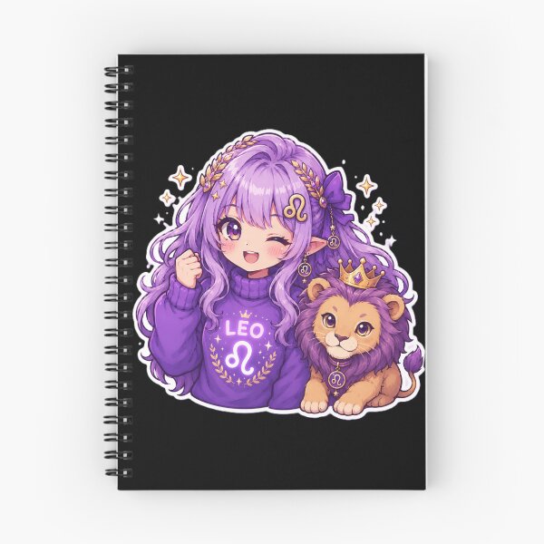 Item preview, Cute Leo Girl Sticker | Kawaii Zodiac Anime Art | Purple Leo Chibi Aesthetic designed and sold by MysticPurpleHue.