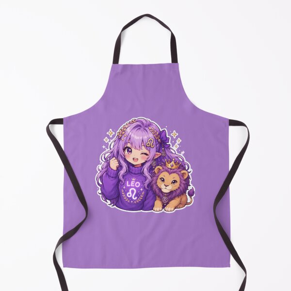 Item preview, Cute Leo Girl Sticker | Kawaii Zodiac Anime Art | Purple Leo Chibi Aesthetic designed and sold by MysticPurpleHue.