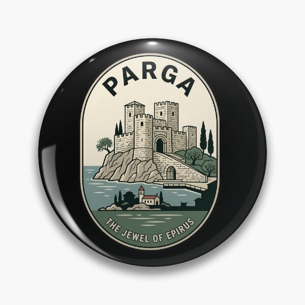 Item preview, Parga Greece Castle Vintage Travel Emblem designed and sold by k3rstman1.