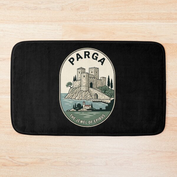 Item preview, Parga Greece Castle Vintage Travel Emblem designed and sold by k3rstman1.