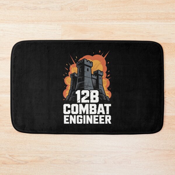 Item preview, 12B Combat Engineer — U.S. Army MOS Castle Emblem with Explosion Military Engineering Graphic designed and sold by GFamilyC.
