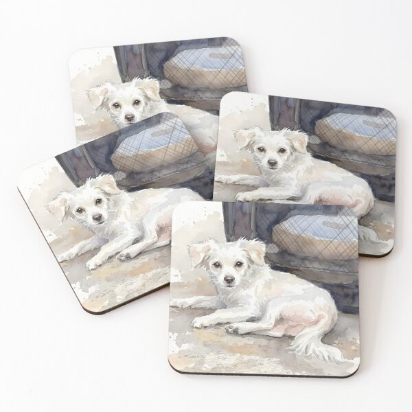 Item preview, Cachorro Maltipoo Blanco en Delicada Acuarela Artística designed and sold by Sussyg007.