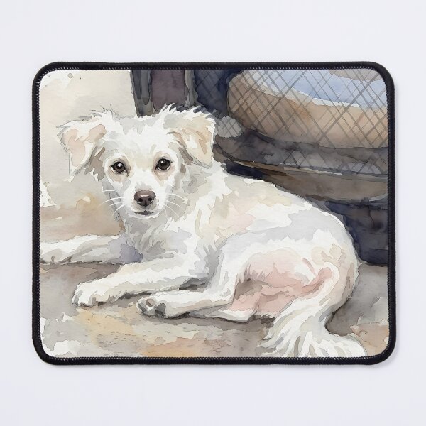 Item preview, Cachorro Maltipoo Blanco en Delicada Acuarela Artística designed and sold by Sussyg007.