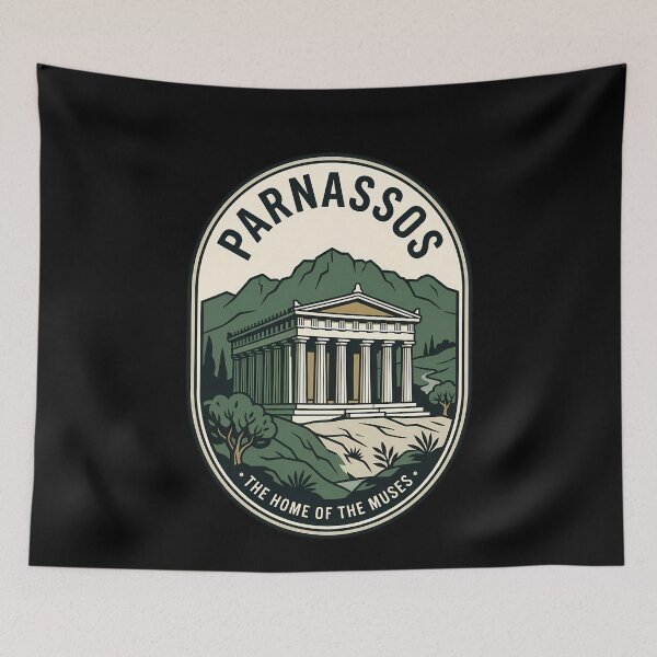 Item preview, Mount Parnassos Greek Temple Vintage Travel Emblem designed and sold by k3rstman1.