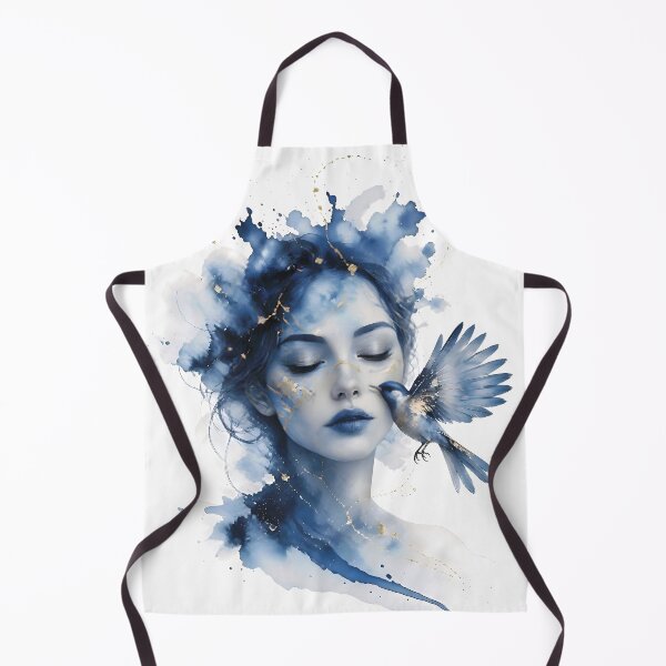 Item preview, Ethereal Watercolor Portrait of Woman with Gold Accents 2 designed and sold by Lucia Amaris Art.