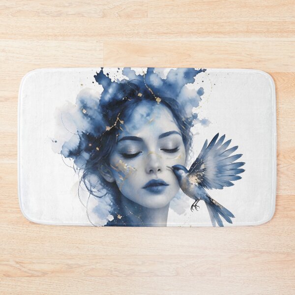 Item preview, Ethereal Watercolor Portrait of Woman with Gold Accents 2 designed and sold by Lucia Amaris Art.