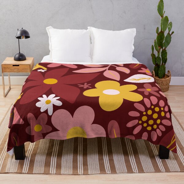 Item preview, Autumn Garden – Folk Art 70s Mod Floral Pattern designed and sold by BuckaBaby.