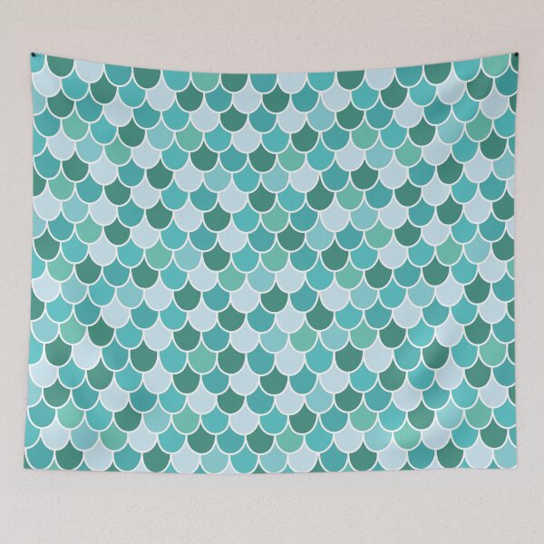 Item preview, Teal Scalloped Scales designed and sold by lisanorrisart.